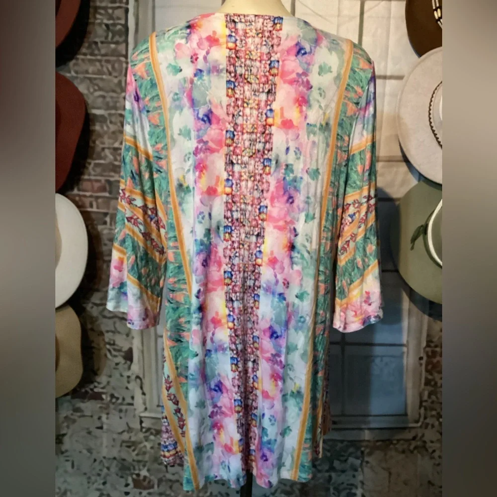 Soft Surroundings Boutique Womens BOHO Embroidered Aerhart Knit Tunc/Dress Sz 2X - Picture 10 of 16
